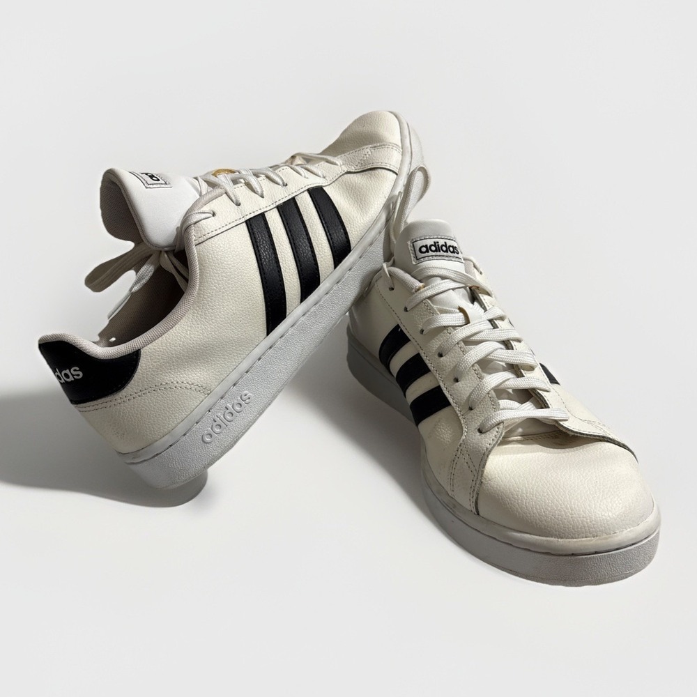 Adidas Grand Court Cloudfoam Sneakers White‎ Black F36392 Men's Size 13 GUC